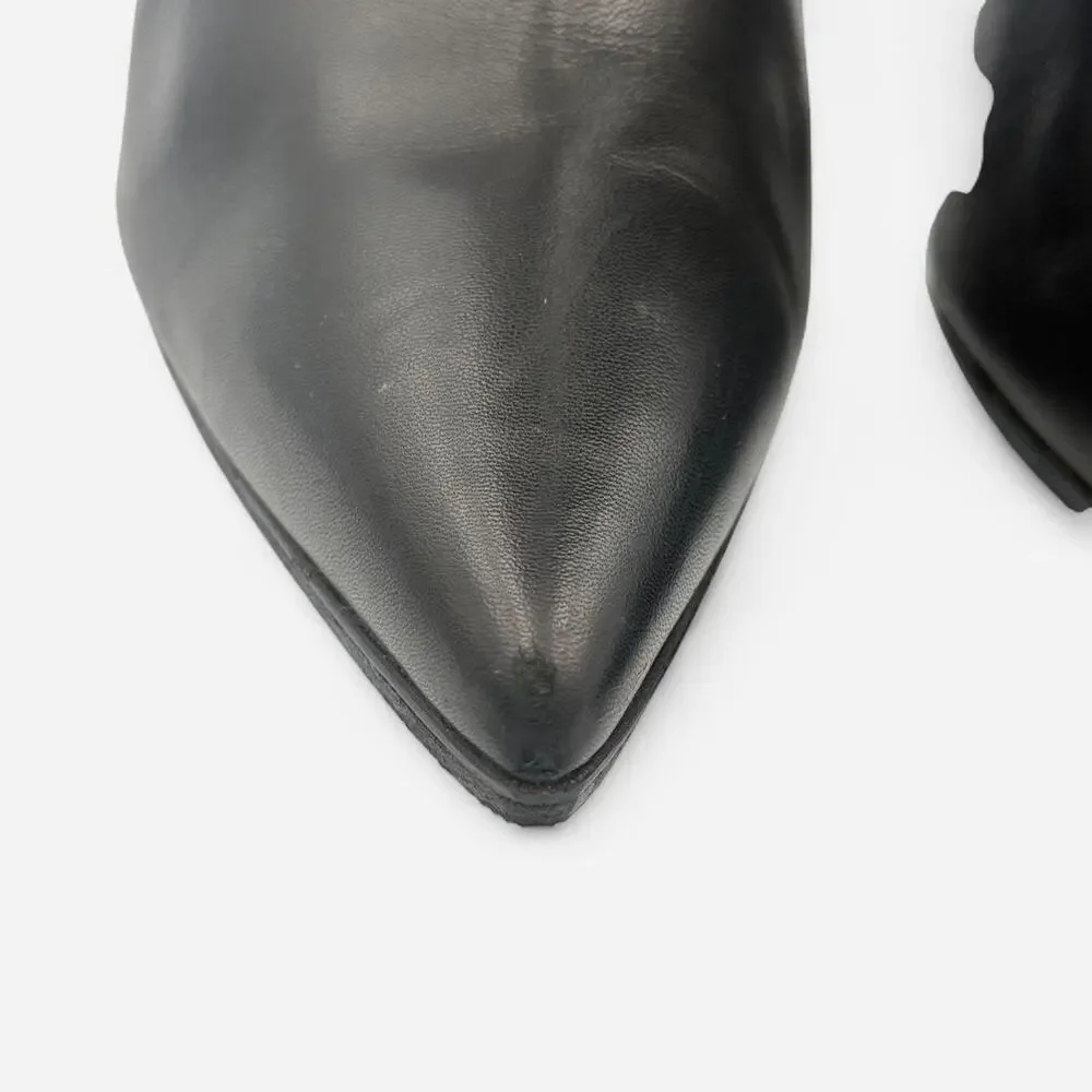 Vintage Gucci Black Leather Knee-high Boots with Horse Bit Detail